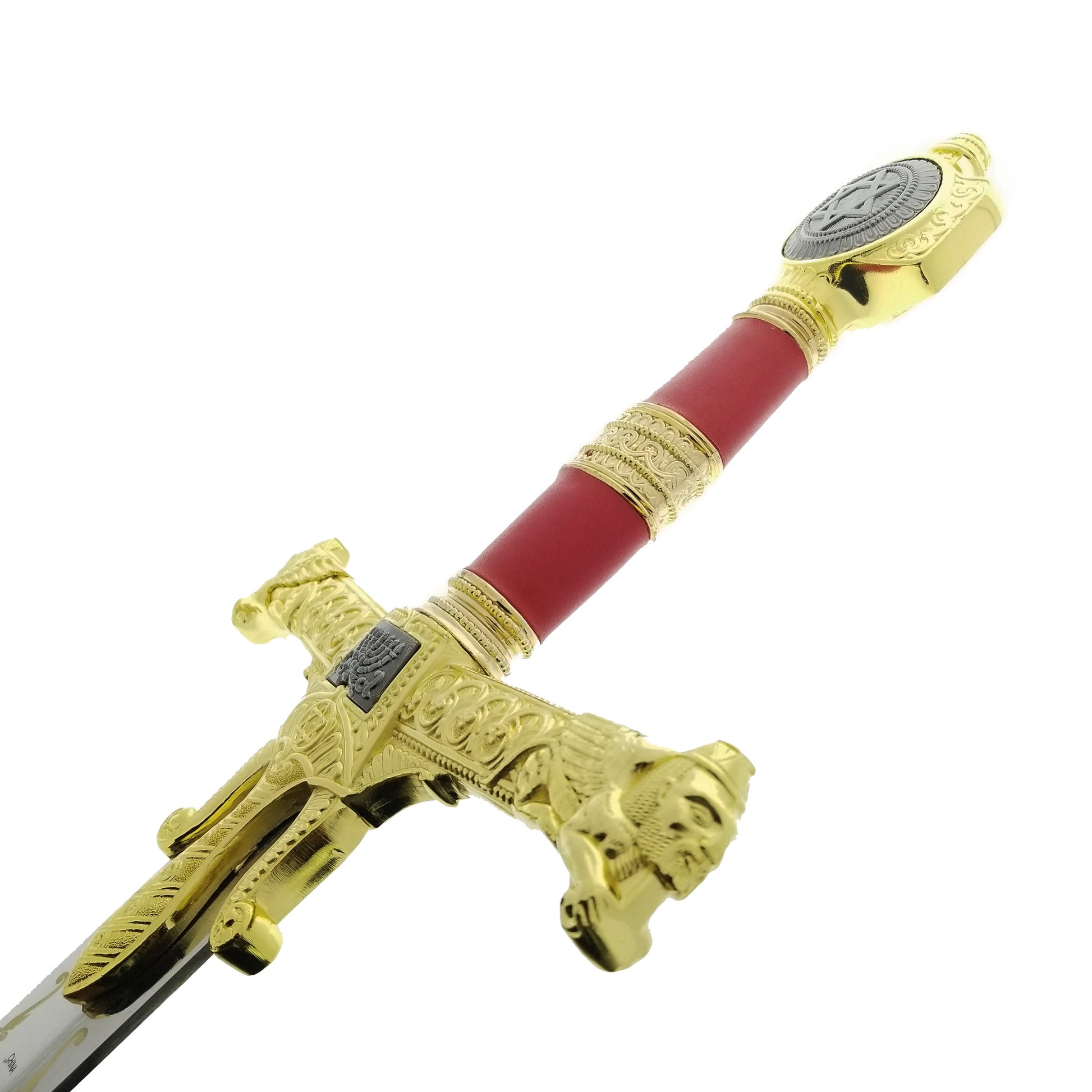 49 Red King Solomon Sword with detailed gold hilt and red grip by Knight Collections