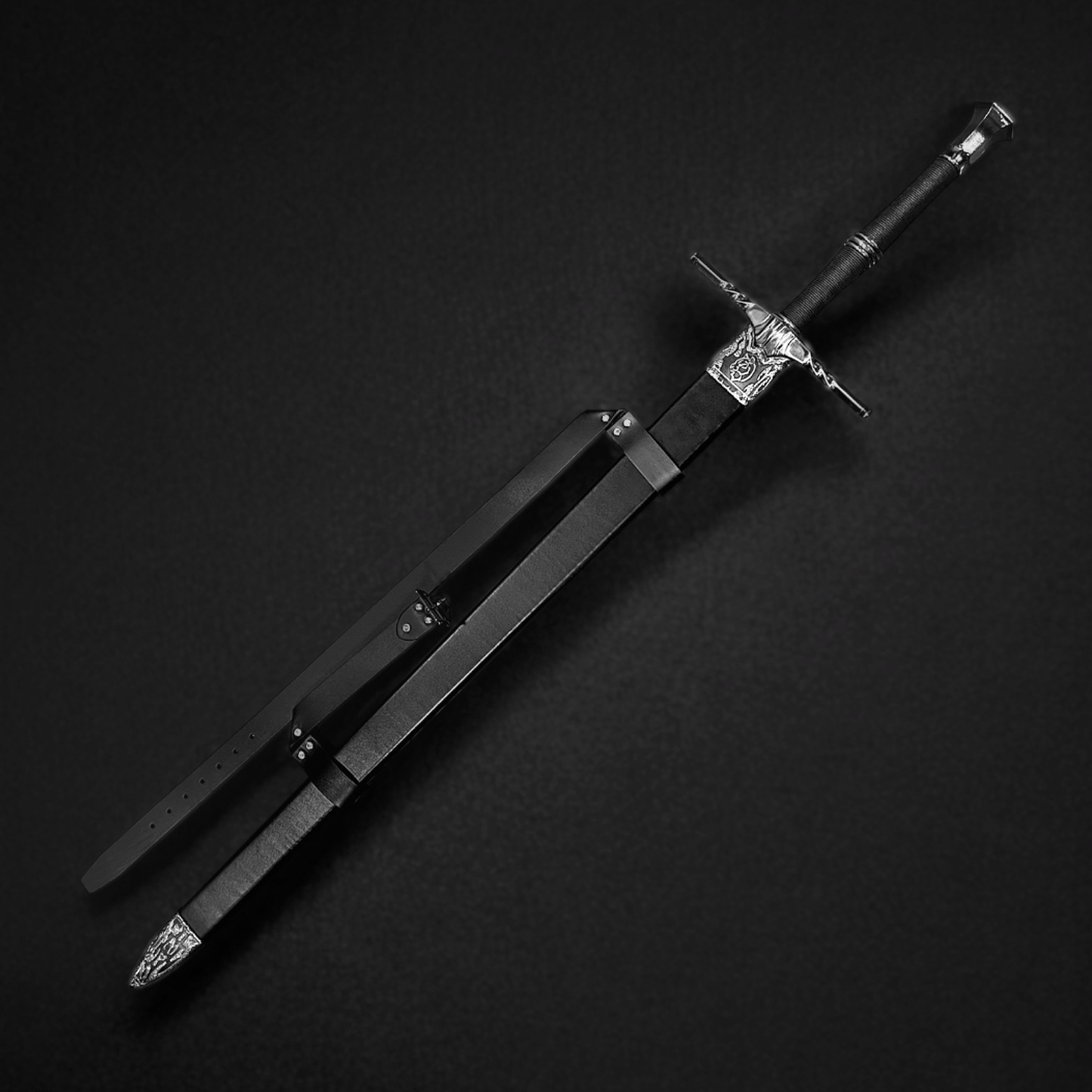 Knights Collection Nightwolf Medieval Sword with intricate hilt design and leather grip