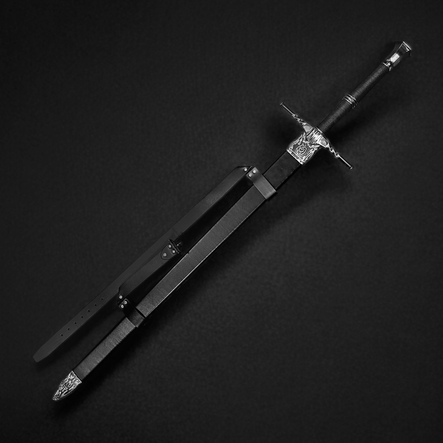 Knights Collection Nightwolf Medieval Sword with intricate hilt design and leather grip