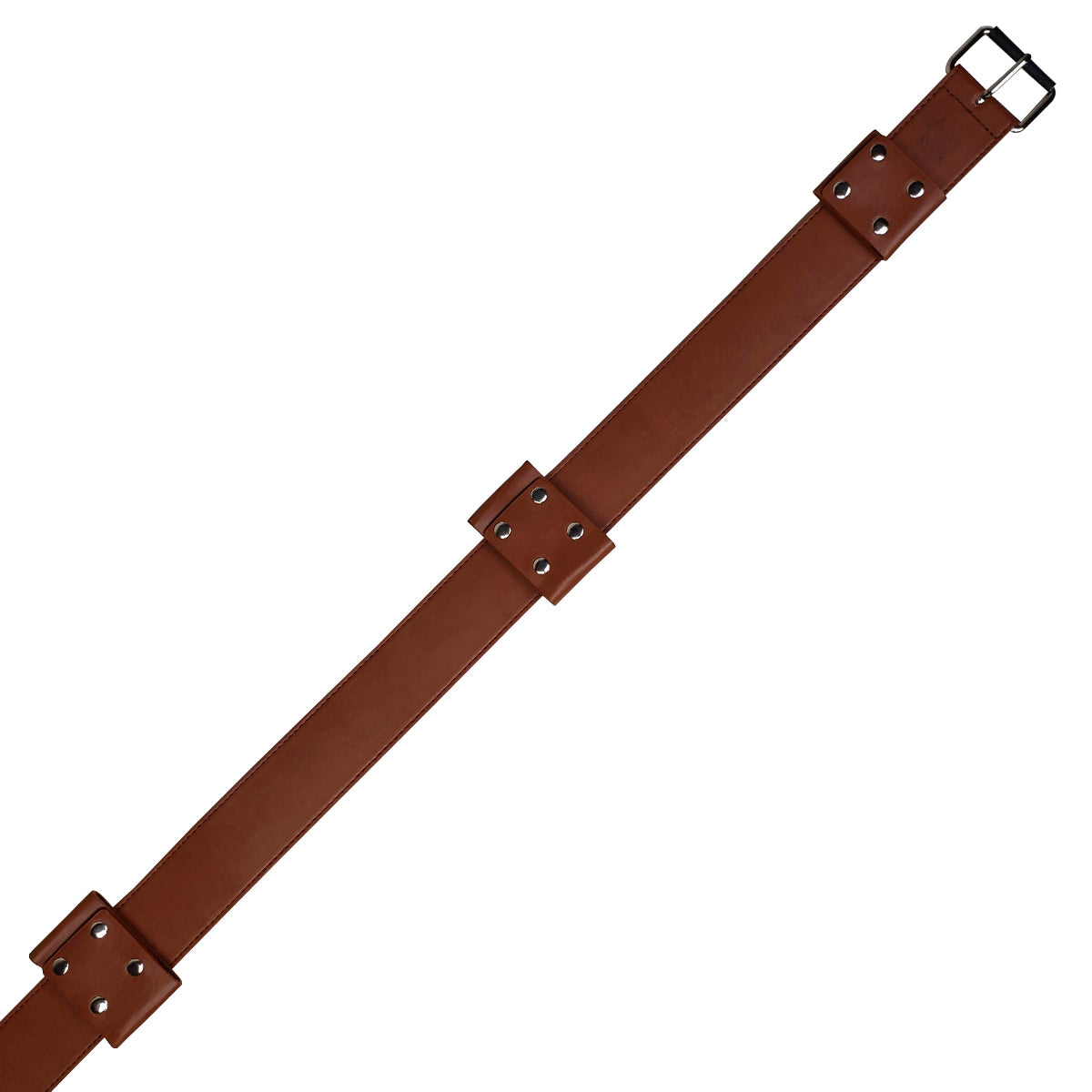Knight Collections brown leather medieval sword belt with metal rivets and black buckle