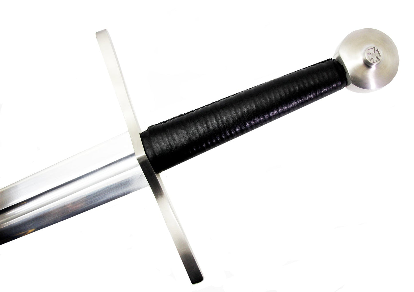 Knights Collection hand-forged medieval sword replica with leather-wrapped grip and steel crossguard