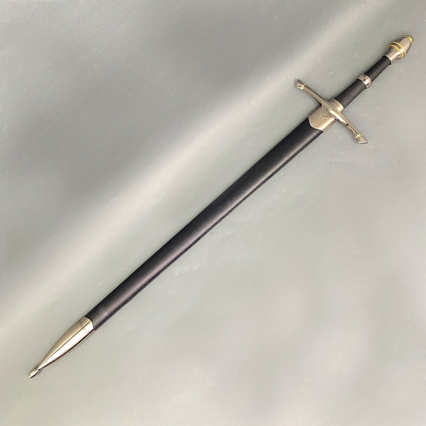 One-Hand Knight Medieval Sword with a polished blade and decorative hilt from Knight's Collection