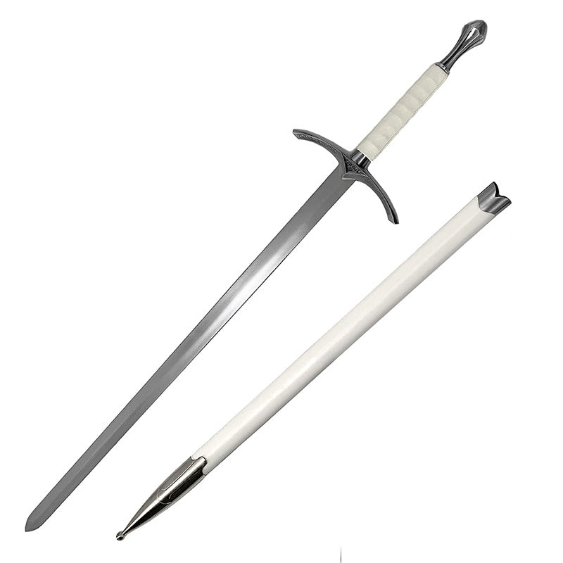 Knight's Collection One Hand Medieval Sword with a silver blade and detailed grip design