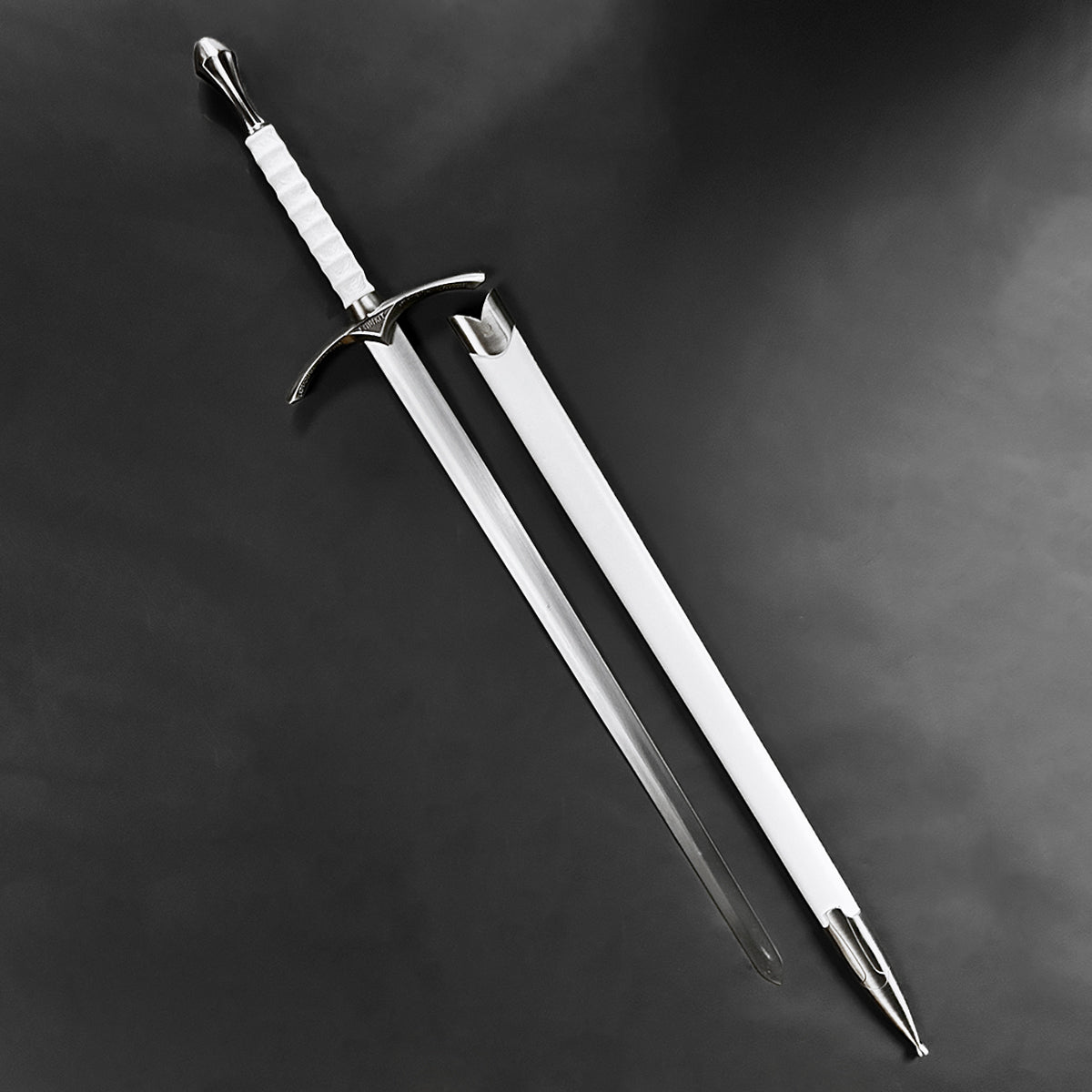 Knight Collections wizard's one-hand white medieval sword with a sleek blade and elegant grip design