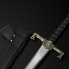 Close-up of a decorative sword with scabbard illustrating the difference between display swords and real swords