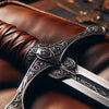 Close-up of a beautifully crafted hilt showcasing various types of medieval swords