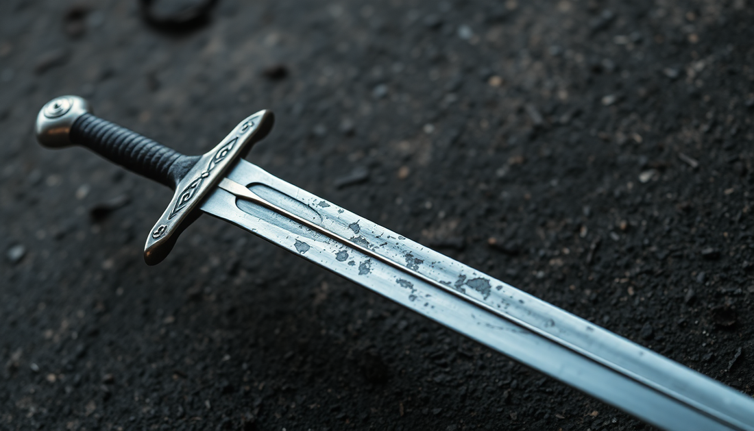 a forged full-tang medieval sword