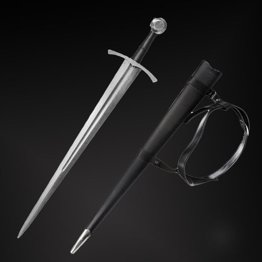 37.8" Hand-Forged Full-Tang Damascus Steel Medieval Sword