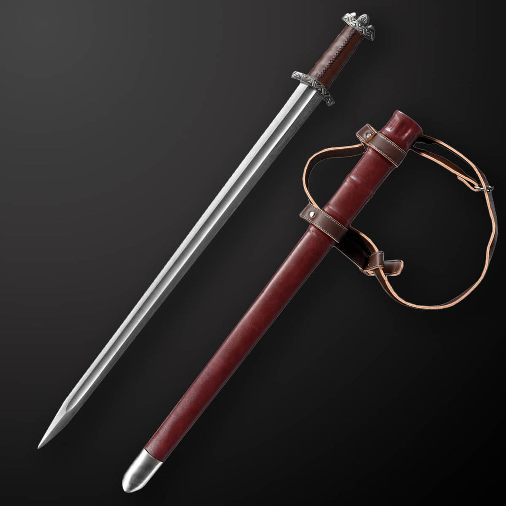 Viking Sword - 37.8" Hand-Forged Damascus Steel Medieval Sword