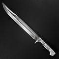 Ornate silver dagger on black background | Knight's Collection
