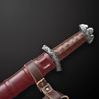 Viking Sword - 37.8" Hand-Forged Damascus Steel Medieval Sword