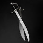 Curved metal sword with leather sheath | Knight's Collection