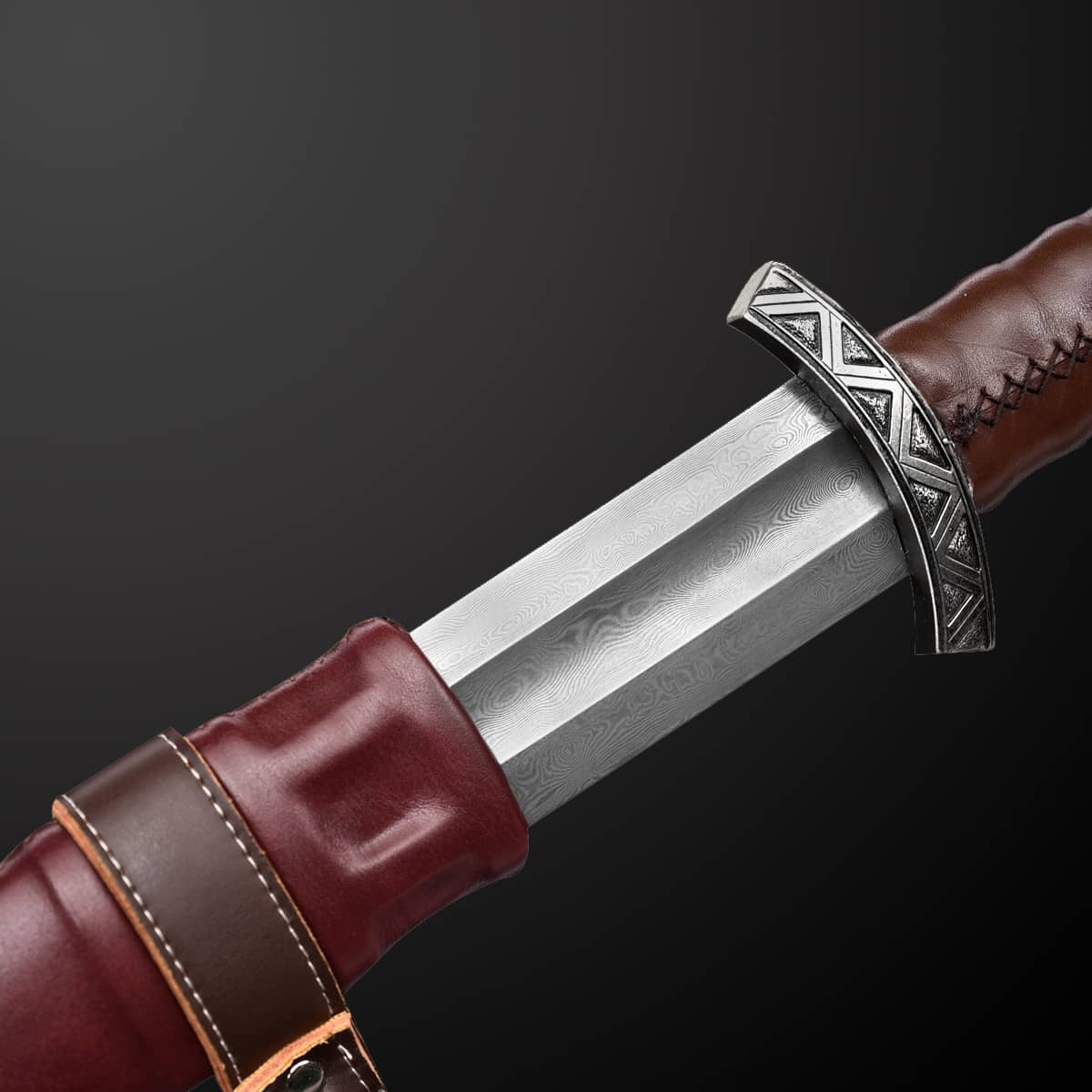 Viking Sword - 37.8" Hand-Forged Damascus Steel Medieval Sword