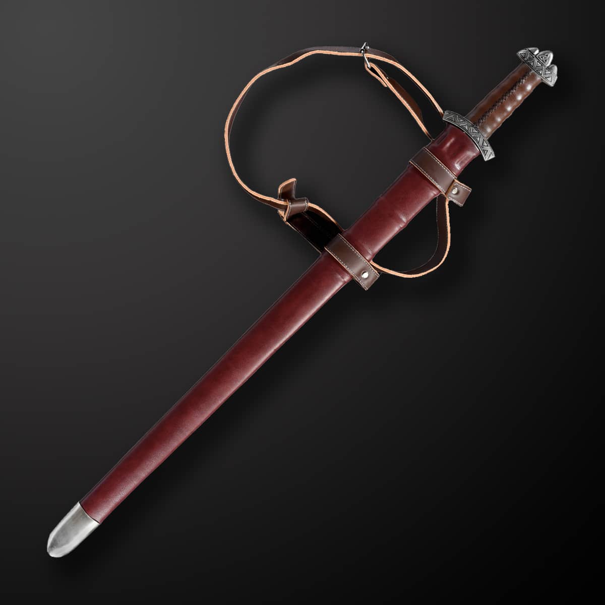 Viking Sword - 37.8" Hand-Forged Damascus Steel Medieval Sword