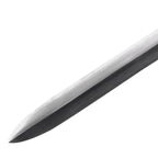 Close-up of a 66.14" Hand-Forged 1060 Steel Medieval Sword blade with a sharp edge