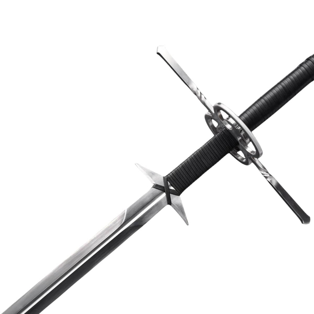 66.14" Hand-Forged 1060 Steel Medieval Sword with a detailed grip and guard design