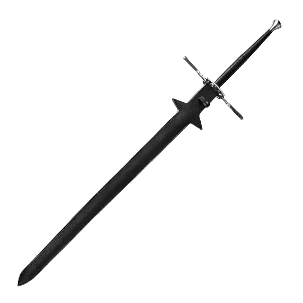 66.14" Hand-Forged 1060 Steel Medieval Sword with Detailed Cross-Guard and Handle