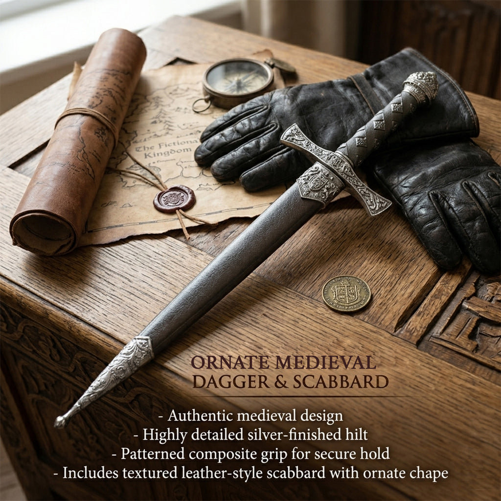 Dagger Collection 14-Inch Richard the Lionheart Medieval Dagger for Display – Knight's ...