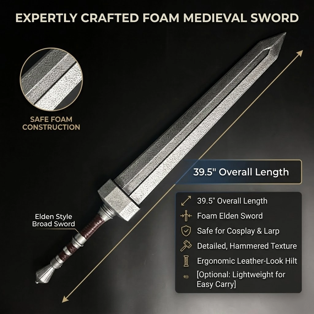 Buy 39.5-Inch Epic Fantasy Foam Sword Replica for Cosplay