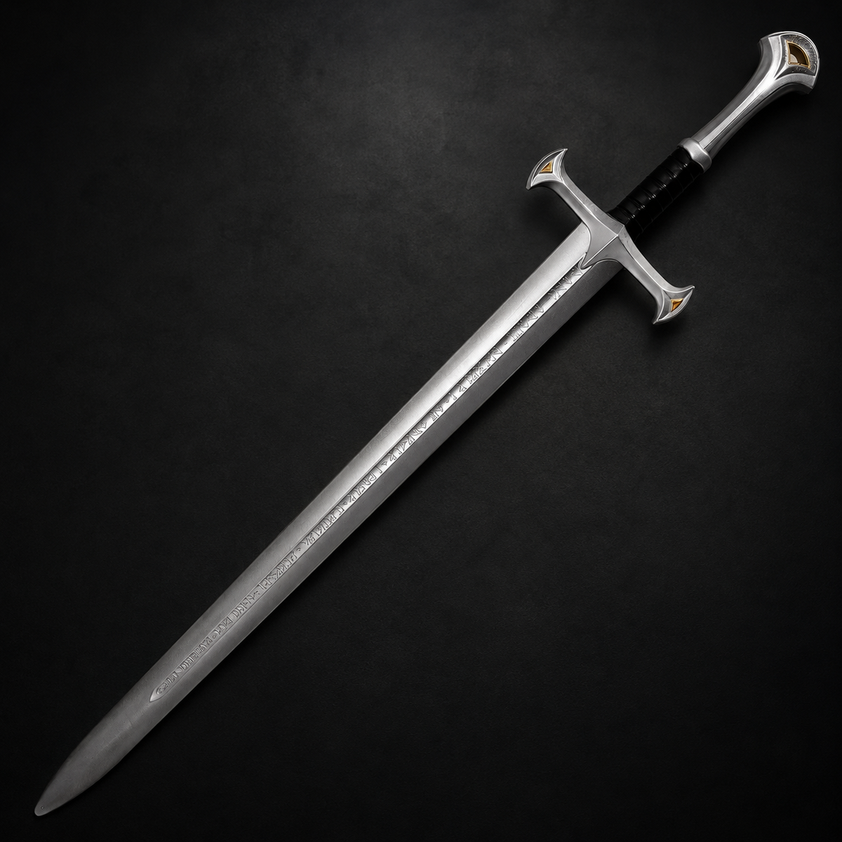 Silver fantasy cosplay sword on black | Knight's Collection