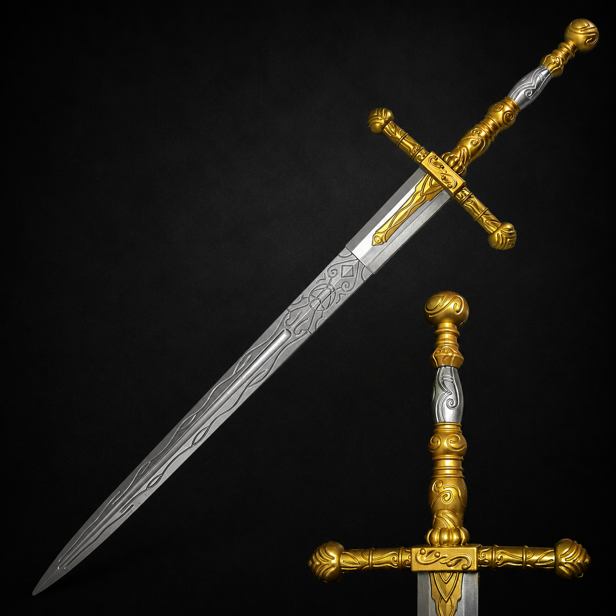Golden sword with detailed hilt | Knights Collection