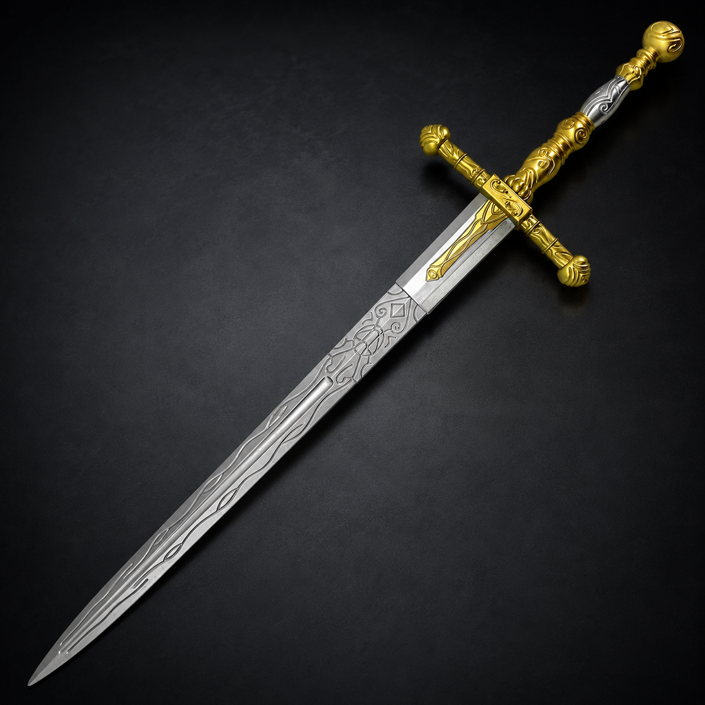 Golden hilt engraved sword | Knights Collection