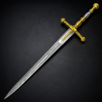Golden hilt engraved sword | Knights Collection
