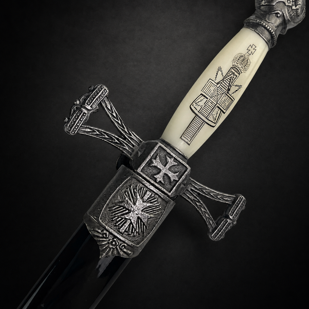 Detailed dagger crossguard engraving | Knights Collection