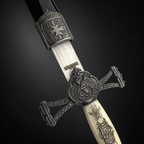 Engraved dagger hilt closeup | Knights Collection
