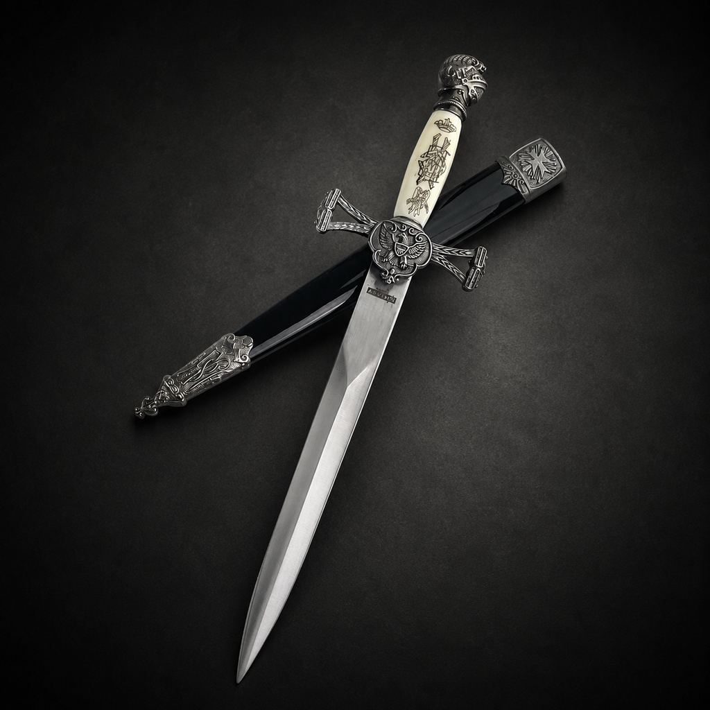 Ornate dagger with black sheath | Knights Collection