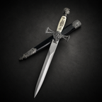 Ornate dagger with black sheath | Knights Collection