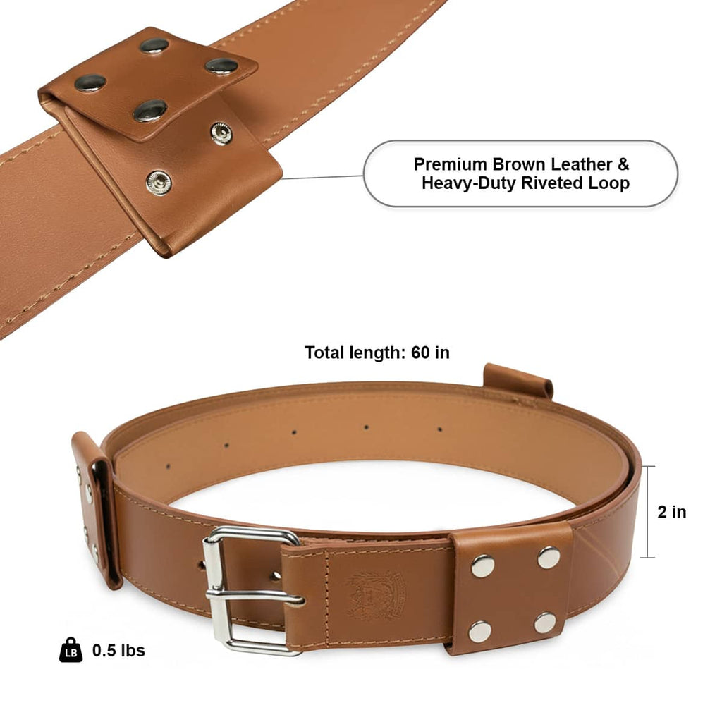 60" Brown Sword Belt for Medieval Sword | Knight's Collection