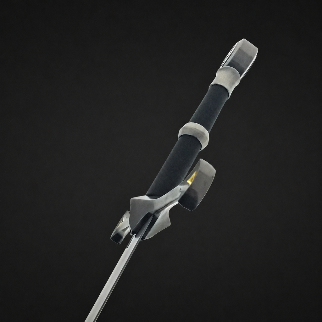 Close-up of fantasy silver sword hilt | Knight's Collection
