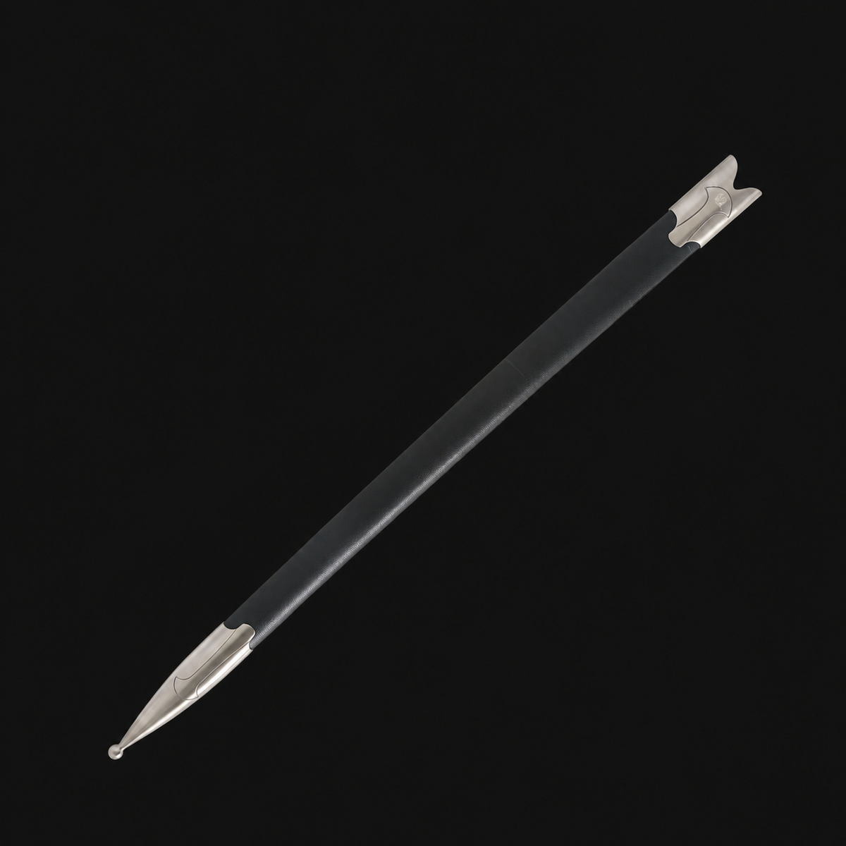 Black medieval scabbard with silver fittings | Knight's Collection