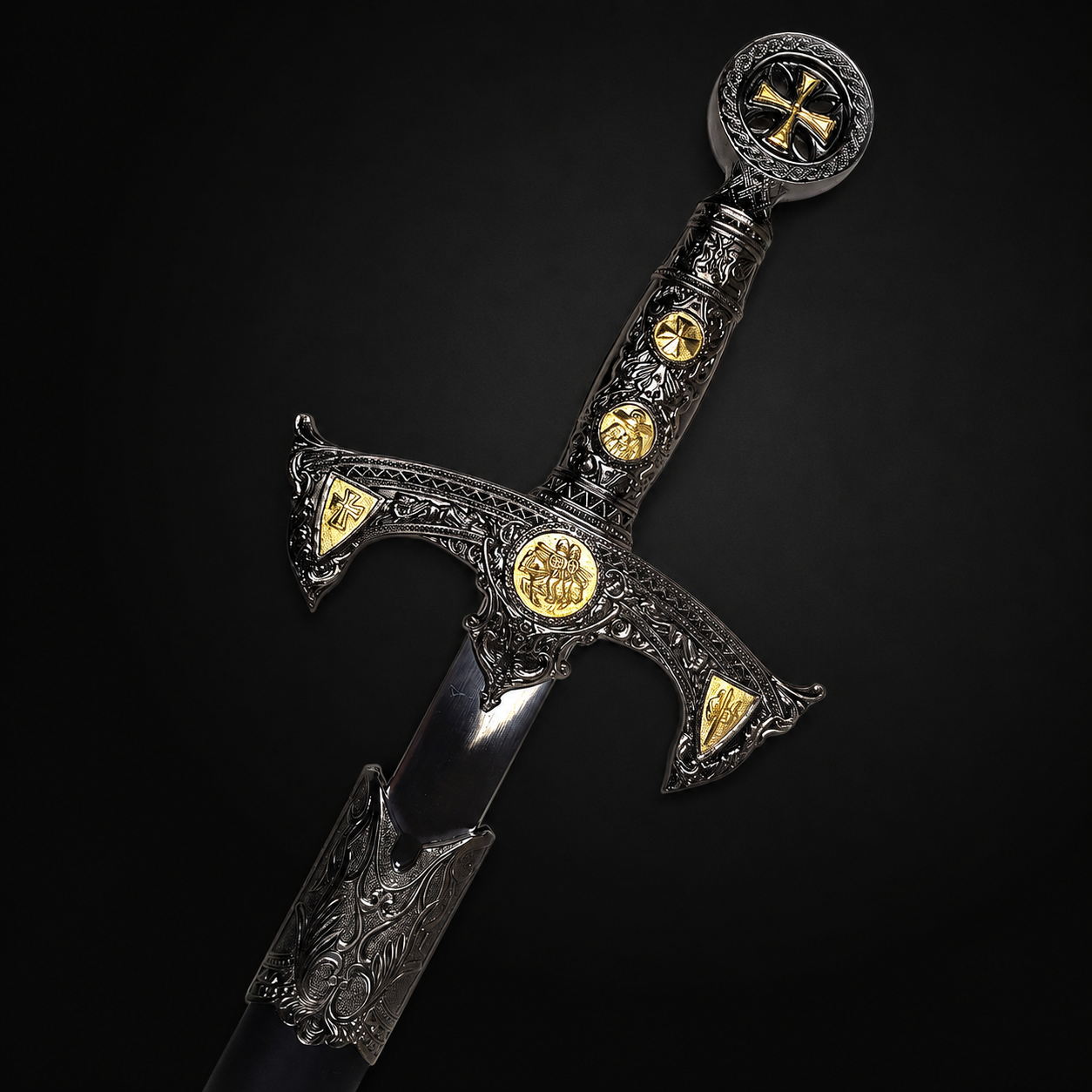 Ornate medieval Knights Templar replica sword | Knight's Collection