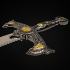Ornate replica sword hilt with gold | Knight's Collection