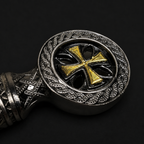 Templar sword pommel with gold cross | Knight's Collection