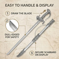 Saint George Medieval Dragon Sword – Decorative Replica Display Piece, Dull Blade Collectible, Knight Fantasy Sword for Cosplay, Home Decor and Collections