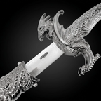 Saint George Medieval Dragon Sword – Decorative Replica Display Piece, Dull Blade Collectible, Knight Fantasy Sword for Cosplay, Home Decor and Collections