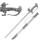 Saint George Medieval Dragon Sword – Decorative Replica Display Piece, Dull Blade Collectible, Knight Fantasy Sword for Cosplay, Home Decor and Collections