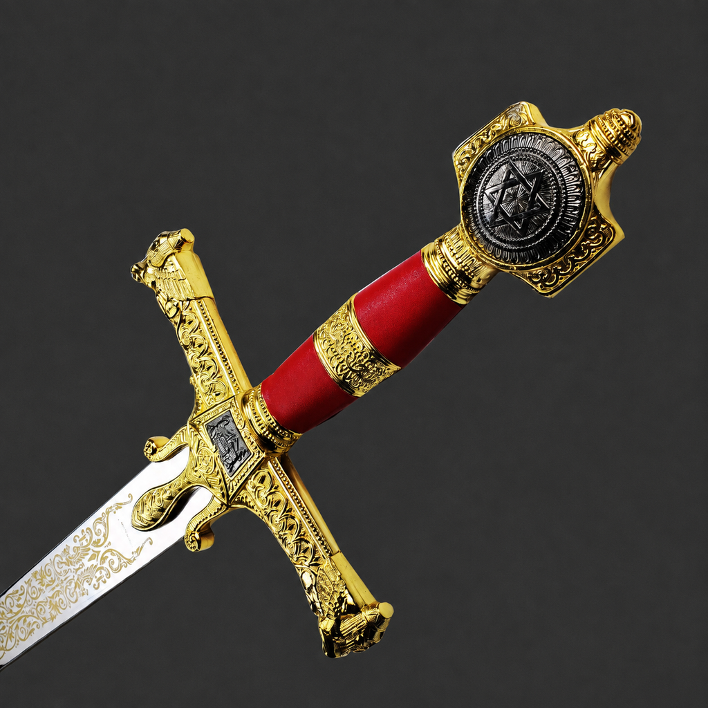 Ornate red and gold Solomon sword | Knight's Collection