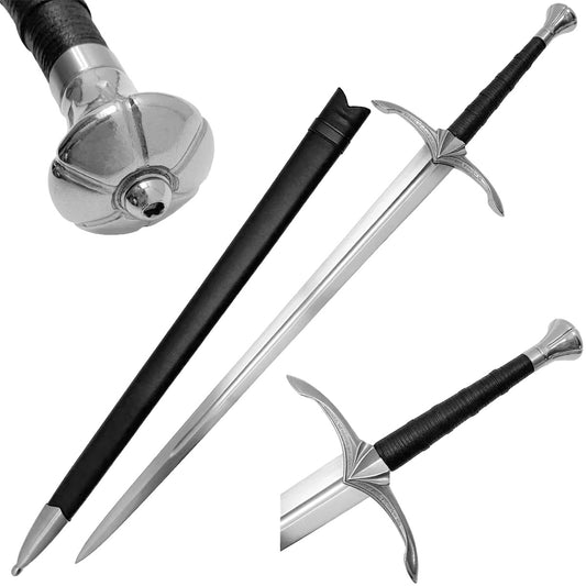 39.75" Hand-Forged Medieval  Sword w/ Leather Strips