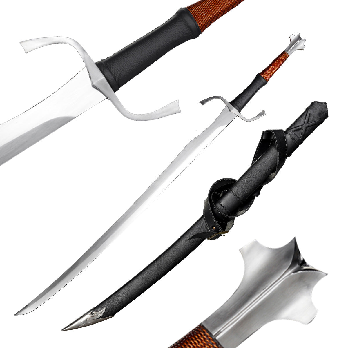 Knight's Collection Elite 50.5" Hand-Forged 1065 Carbon Steel Medieval Sword – SSM205BK