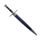 Black Wolf Head Medieval Dagger with Intricate Handle Design and Sharp Blade