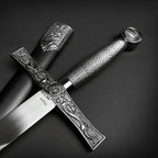 Chivalry one-hand medieval sword by Knight's Collection with ornate hilt and scabbard