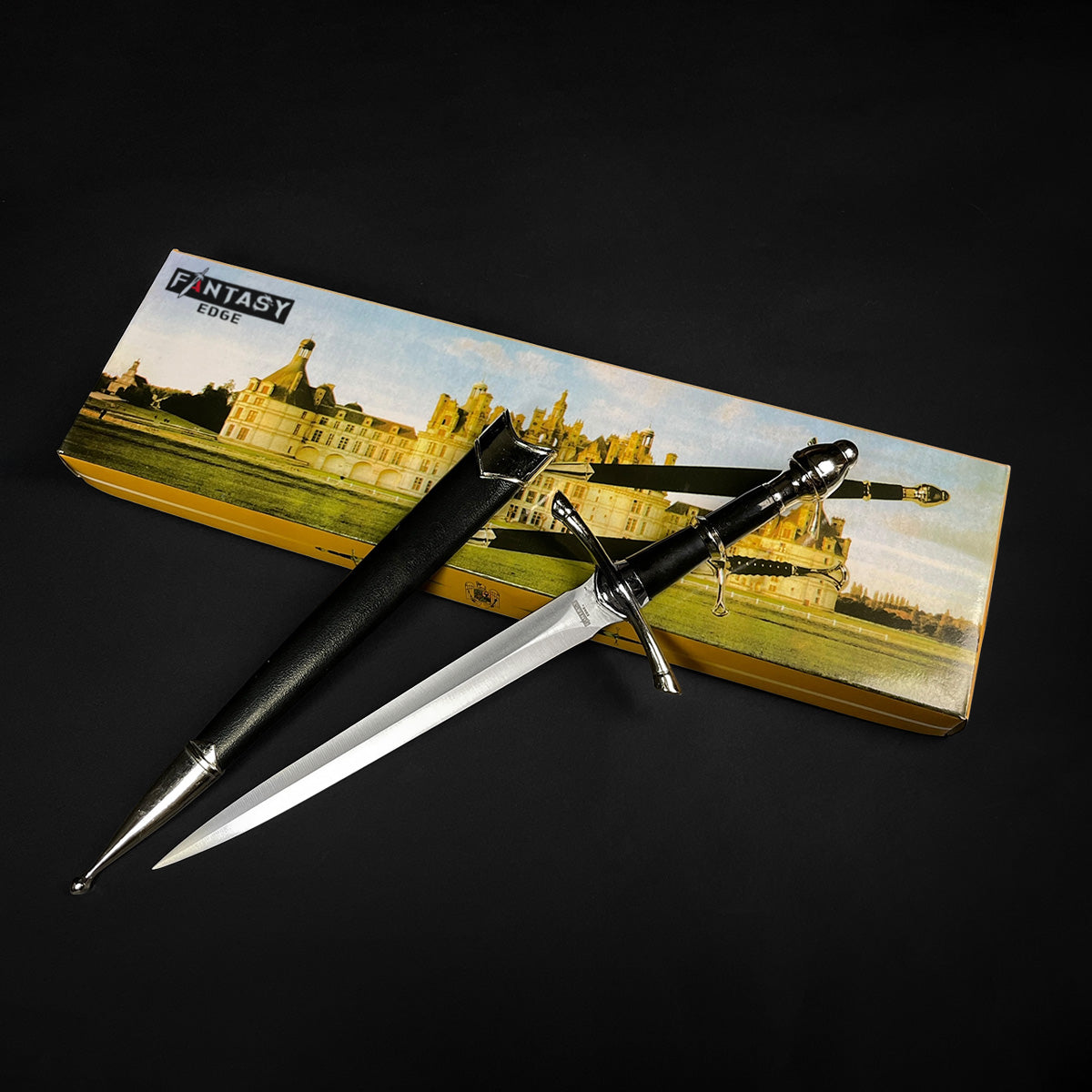 Classic Medieval Dagger with a sleek blade and ornate handle design