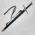 Knight's Collection collectible medieval sword with detailed hilt and leather scabbard for display