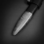 Close-up of textured black leather sheath from Knight's Collection collector medieval sword replica