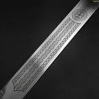 Decorative Excalibur Medieval sword blade with detailed Celtic engravings from Knight Collections