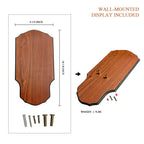 Wooden wall-mounted display plaque with screws for decorative Excalibur medieval sword